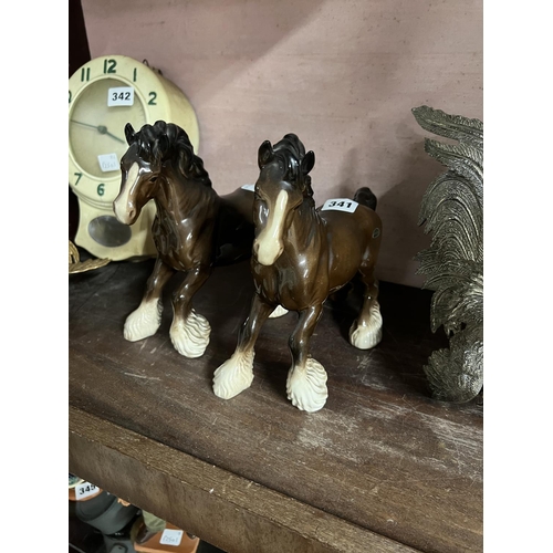 341 - PAIR OF BESWICK HORSES