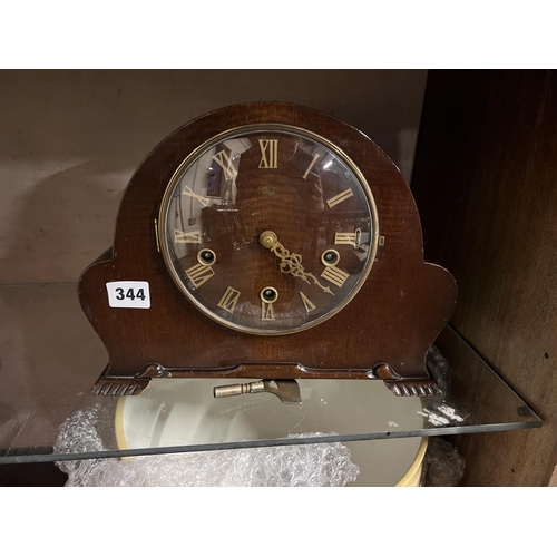 344 - SMITH ENFIELD MANTLE CLOCK & KEY