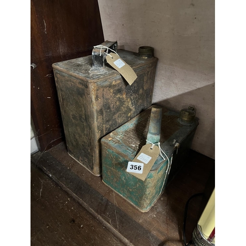 356 - x2 OLD PETROL CANS