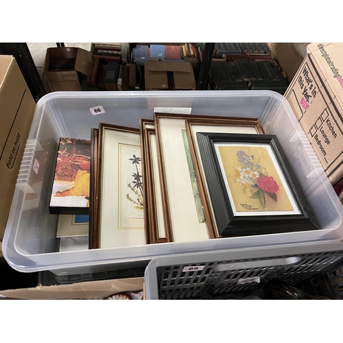 66 - BOX OF MIXED PAINTINGS