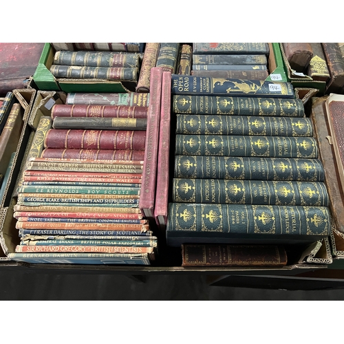 94 - x7 MIXED BOXES OF LEATHER BOND BOOKS