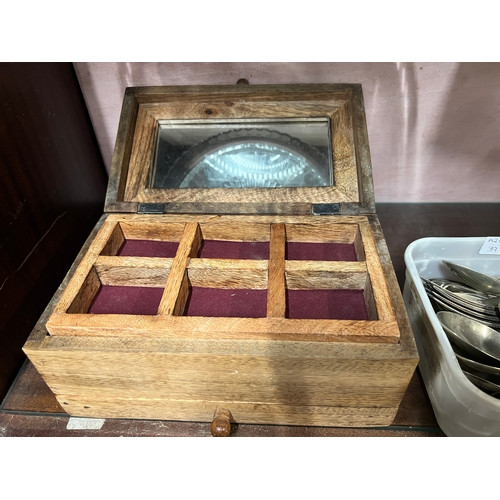 272 - WOODEN JEWELLERY BOX