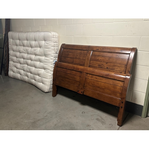 627 - SLEIGH BED & MATTRESS - King Size