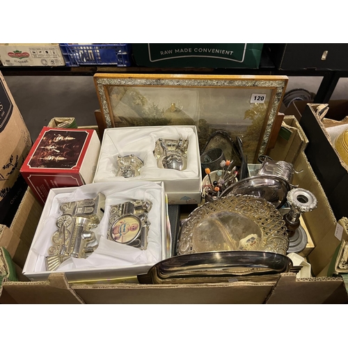 120 - BOX OF MISC ITEMS INC SILVERWARE