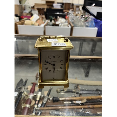 208 - 8 DAY WIND UP CARRIAGE CLOCK (W/O)