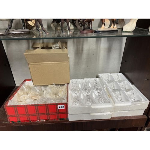 223 - X3 BOXES OF CUT GLASS