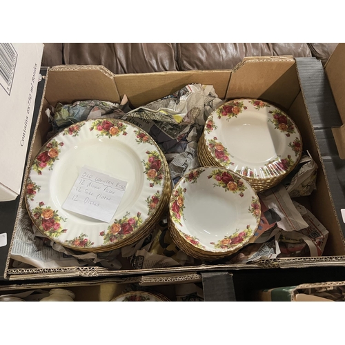 59 - OLD COUNTRY ROSE 12 PIECE DINNER SET & 12 PIECE TEA SET