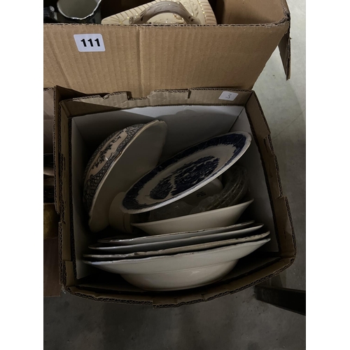 111 - x2 BOXES OF MIXED CHINA INC LARGE CHEESE DISH