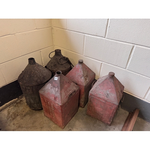 514 - x5 Vintage fuel cans