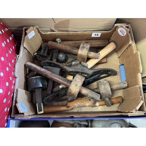 15 - BOX OF OLD WOODWORK TOOLS