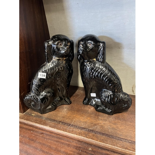 159 - PAIR OF BLACK DOG FIGURES