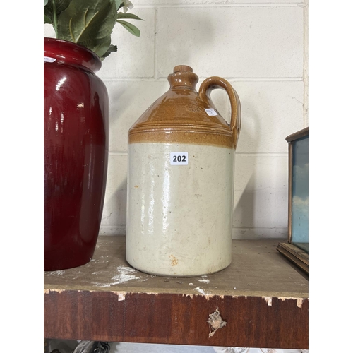 202 - STONEWARE FLAGON