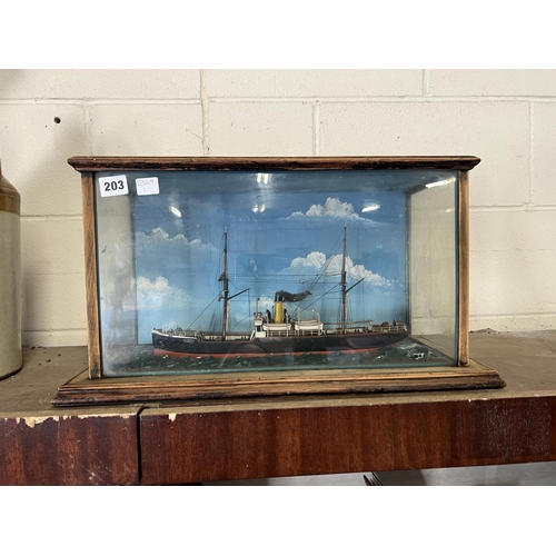 203 - CASED MODEL SHIP