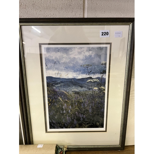 220 - FRAMED 'FOXGLOVES' BY MEG STEVENS - 19/500