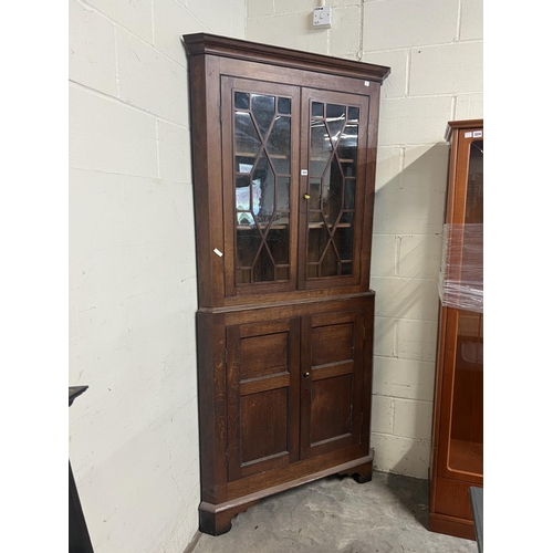 323 - LARGE GLAZED CORNER CUPBOARD