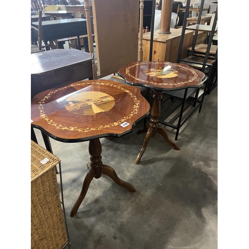 330 - X2 OCCASIONAL TABLES INLAID WITH SORRENTO WOOD