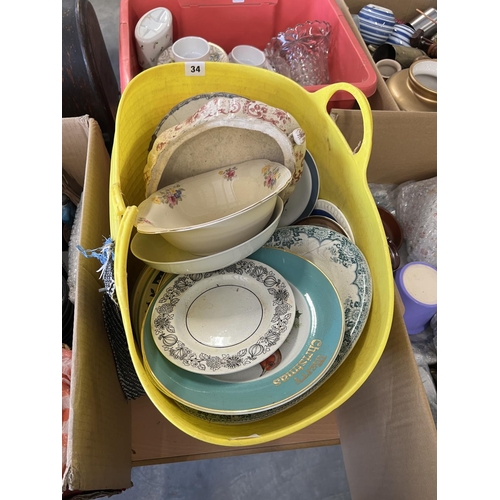 34 - x5 BOXES OF MIXED CHINA