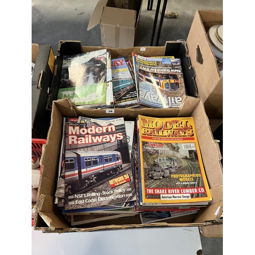 38 - x2 BOXES OF RAILWAY MAGAZINES