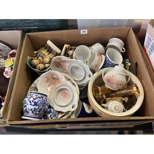 71 - X4 BOXES OF CHINA & ORNAMENTS