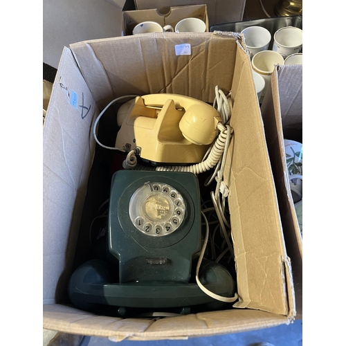 96A - BOX OF VINTAGE BT PHONES