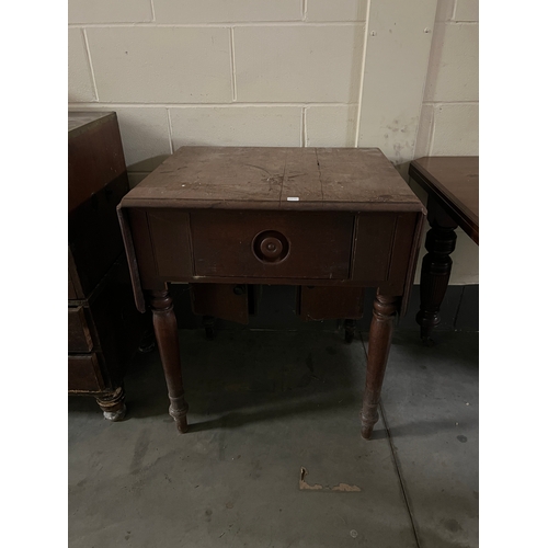 465 - SMALL DROP LEAF TABLE WITH DRAWER