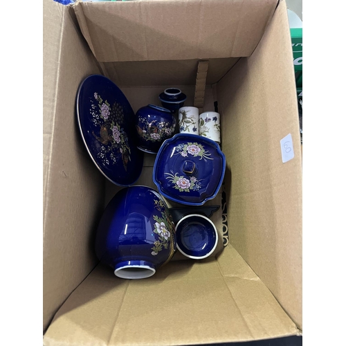 60 - x6 ALTWASSER PLATES & BOX OF BLUE CHINA