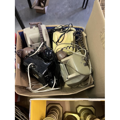 108 - x2 BOXES OF VINTAGE TELEPHONES