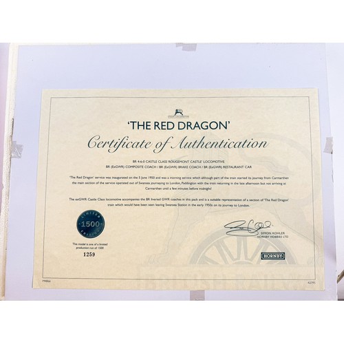 Hornby OO gauge loco and coach set. With certificate The Red Dragon ...