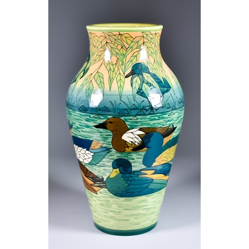 164 - Sally Tuffin (born 1938) for Dennis China Works, 2008, baluster-shaped vase with tube-lined decorati... 