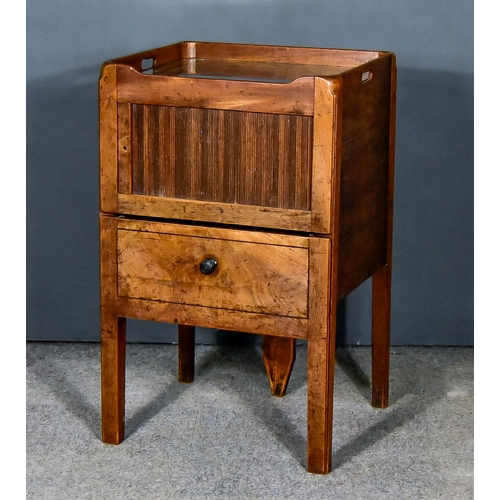 278 - A George III Mahogany Tray Top Commode, with handle cut-outs to tray top, enclosed by a tambour shut... 