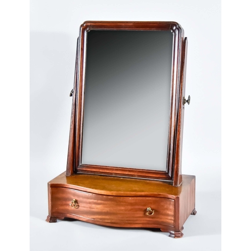 288 - An 18th Century Figured Mahogany Rectangular Toilet Mirror with moulded frame, inset with plain mirr... 