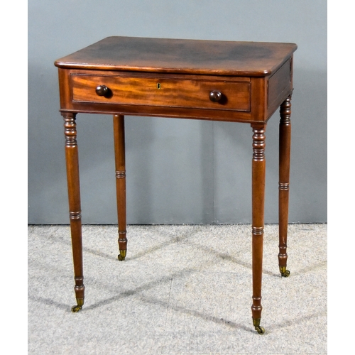 304 - A Victorian Figured Mahogany Occasional Table with moulded edge to top, fitted one real and one dumm... 