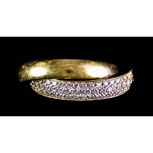 435 - An 18ct Gold Diamond Set Crossover Ring,Â by Tiffany & Co, model 