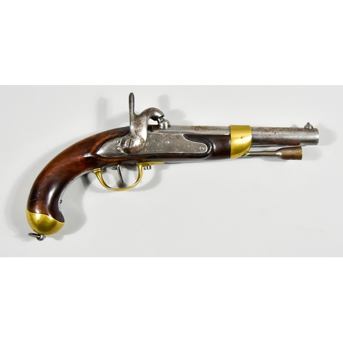 47 - A 19th Century Percussion French Officer's Pistol, by St Etienne, France, Serial No. 557, 8ins brigh... 