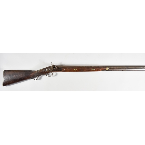 51 - A .75 Calibre Muzzle Loading Sporting Shotgun, by Brummal of Warsop, 33ins plain steel barrel, plain... 