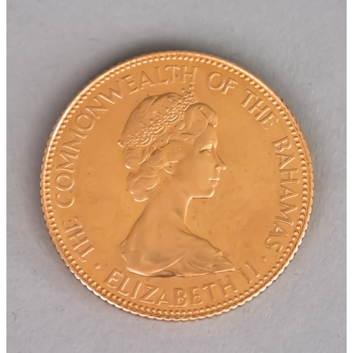 608 - An Elizabeth II Bahamas Independence Fifty Dollar Gold Coin, 1973, fine/very fine