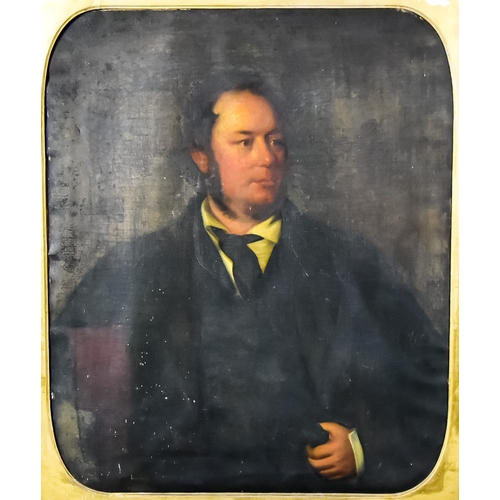 66 - 19th Century British School - Oil Painting - Half Length Portrait of Samuel Cocker of Hathersage (17... 