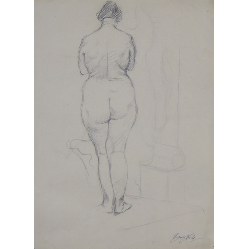 824 - ***Barry Kirk (born 1933) -Â Two works -Â Pencil drawing - Study of a nude woman, signed, 15.5ins x ... 