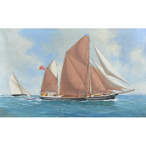 86 - John Henry Mohrmann (1857-1916) - Gouache - Marine scene with sailing boat 