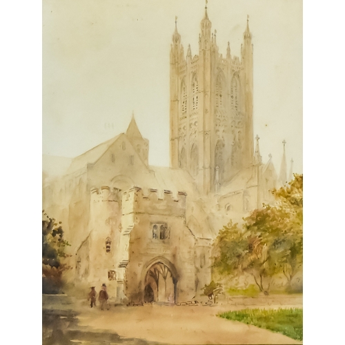 96 - ***S. J. (Toby) Nash (1891-1960) - Two watercolours - View of Canterbury Cathedral, 9ins x 6.5ins, a... 