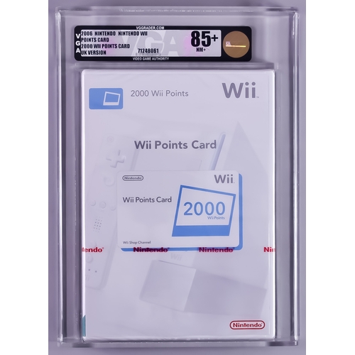 101 - 2006 Nintendo Wii – 2000 Wii Points Card – UK Version VGA 85+/NM+, with red Nintendo Strip seal, red... 