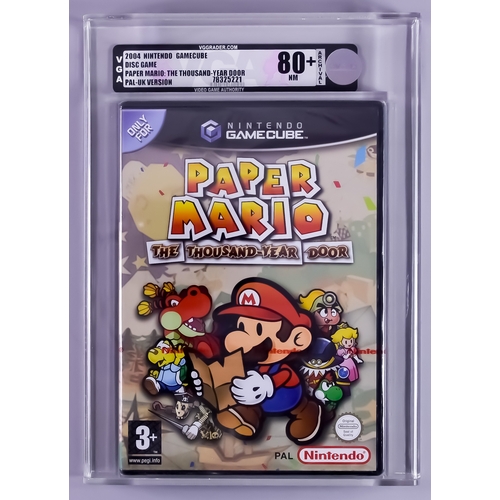 74 - 2004 Nintendo GameCube – Paper Mario: The Thousand Year Door – PAL/UK Version VGA 80+/NM, with red N... 