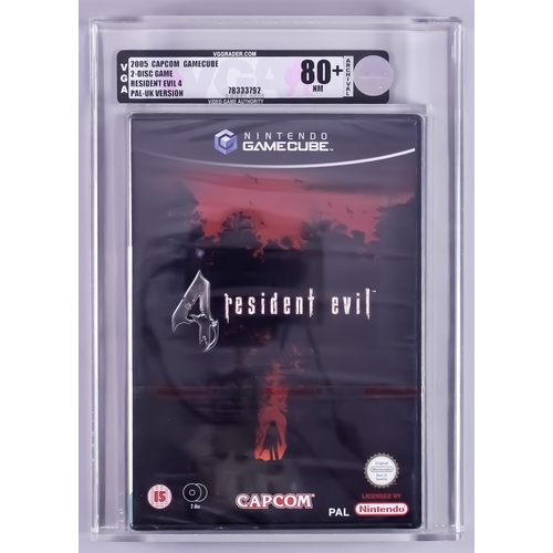84 - 2005 Nintendo GameCube – Resident Evil 4 2 Disc Game – PAL/UK Version VGA 80+/NM, with red Nintendo ... 