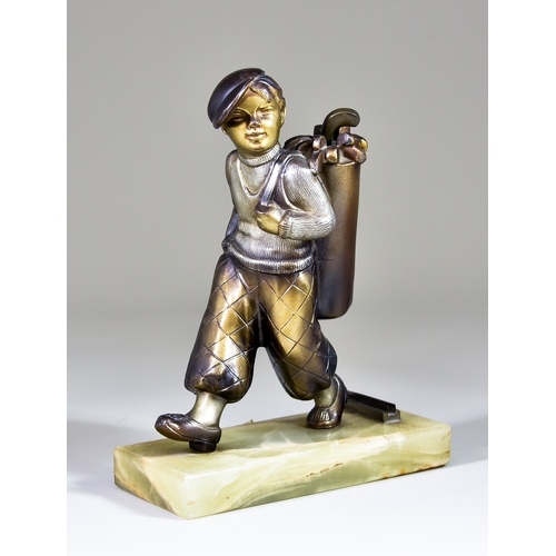 304 - Josef Lorenzl (1892-1950) - Patinated metal table lighter - 