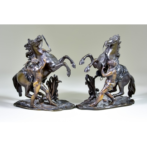 310 - After Guillaume Coustou (1677-1746) - Pair of brown patinated bronzes - 