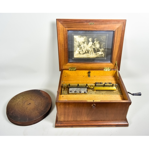 324 - A German Symphonion Music Box, 19th Century, the double comb movement stamped Schutz Marke, No. 4812... 