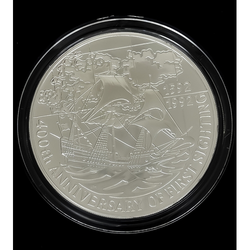 132 - An Elizabeth II 400th Anniversary Of The First Sighting Of The Falkland Islands Silver Proof 5oz Coi... 