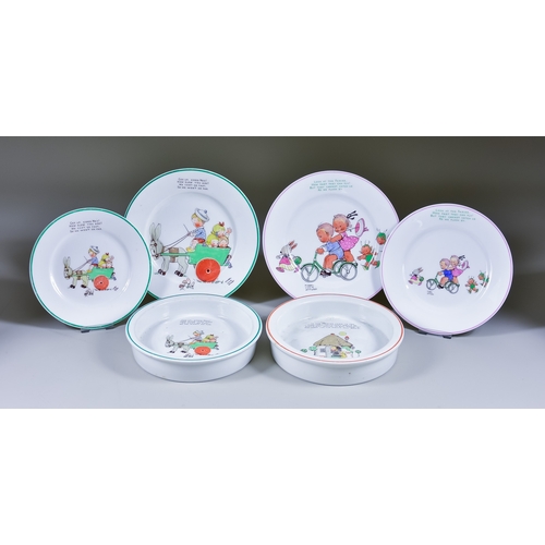 308 - A Selection of Shelley Mabel Lucie Attwell Nursery Table Ware, Circa 1930,&nbsp;comprising: - seven ... 
