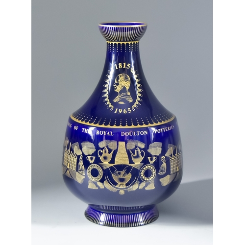 313 - A Royal Doulton 150th Anniversary Vase, enamelled in navy blue with gilt decoration showing the date... 