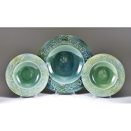 316 - An Ashtead Pottery Dessert Service Designed by David Furse (1900-1955) , 20th Century, comprising: -... 